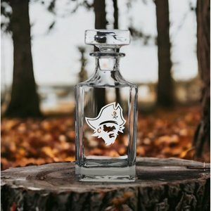 Pirate Decanter 26 Oz Bourbon Whisky Glass Skull Customize Premium NEW